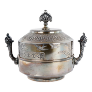 VICTORIAN AESTHETIC MERIDEN BUTTER DISH SILVER PLATE CIRCA 1870, LATE 19TH CENTURY, UNITED STATES, SILVERPLATE