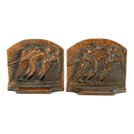 PAIR OF GALLEY SLAVES IRON BOOKENDS CIRCA 1925, 1920S, UNITED STATES