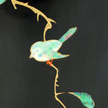 MID CENTURY JAPANESE LACQUER PANEL PERSIMMON AND BIRD, MID 20TH CENTURY