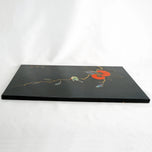 MID CENTURY JAPANESE LACQUER PANEL PERSIMMON AND BIRD, MID 20TH CENTURY