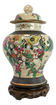 LARGE CHINESE WARRIOR LIDDED JAR OATMEAL GLAZE CIRCA 1900, LATE 19TH CENTURY, CHINA, PORCELAIN