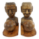 PAIR OF CARVED MESOAMERICAN-INSPIRED WOOD BOOKENDS, 1980S, COSTA RICA