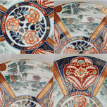 LARGE JAPANESE IMARI CHARGER AND MATCHING LARGE BOWL WITH LANDSCAPE SCENES SIGNED TEIZEN C 1910, 1910S, PORCELAIN