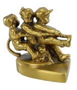 SINGLE BOOKEND TUG OF WAR PM CRAFTSMAN 1953, 1950S, UNITED STATES, BRASS FINISH
