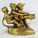 SINGLE BOOKEND TUG OF WAR PM CRAFTSMAN 1953, 1950S, UNITED STATES, BRASS FINISH