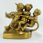 SINGLE BOOKEND TUG OF WAR PM CRAFTSMAN 1953, 1950S, UNITED STATES, BRASS FINISH