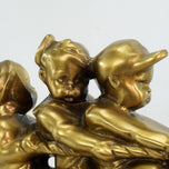 SINGLE BOOKEND TUG OF WAR PM CRAFTSMAN 1953, 1950S, UNITED STATES, BRASS FINISH
