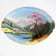 VINTAGE HAND-PAINTED VEGETABLE BOWL OCCUPIED JAPAN LANDSCAPE WITH CHERRY TREES AITO CHINA, 1950S, PORCELAIN