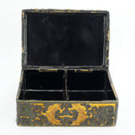ANTIQUE CHINESE LACQUER AND HARDSTONE ENAMEL PLAYING CARD BOX CIRCA 1920, 1920S, CHINA