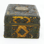 ANTIQUE CHINESE LACQUER AND HARDSTONE ENAMEL PLAYING CARD BOX CIRCA 1920, 1920S, CHINA