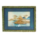 ANTIQUE CHINESE FRAMED CORK PICTURE SHADOWBOX 1930S, CHINA