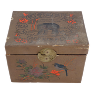 CHINESE CANTON TACH HEE TEA CADDY C 1920, 1920S, CHINA, GESSO