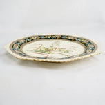 COPELAND SWEET PEA PLATE POLYCHROME TRANSFERWARE 19TH CENTURY, LATE 19TH CENTURY, UNITED STATES, CERAMIC