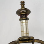 ANTIQUE MIRRORED PAIR OF CHINESE REPUBLIC PORCELAIN URN LAMPS, MID 20TH CENTURY, CHINA, BRASS