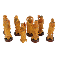 CHINESE EIGHT IMMORTALS CARVED BOXWOOD SET REPUBLIC PERIOD, 1930S, CHINA