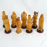 CHINESE EIGHT IMMORTALS CARVED BOXWOOD SET REPUBLIC PERIOD, 1930S, CHINA
