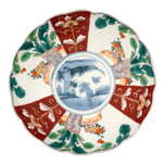 ANTIQUE JAPANESE POLYCHROME IMARI DEEP PLATE/SHALLOW BOWL 19TH CENTURY, LATE 19TH CENTURY, PORCELAIN