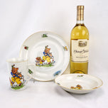 VINTAGE TOSCPORT CZECHOSLOVAKIA CHINA THREE LITTLE PIG DISH SET PLACE SETTING, MID 20TH CENTURY, CZECHIA