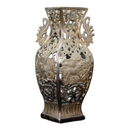 CHINESE PIERCED BRONZE VASE WITH MYTHICAL BEASTS REPUBLIC PERIOD, 1930S, CHINA