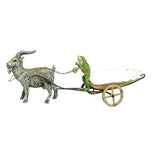 VIENNESE COLD PAINTED BRONZE GOAT CART WITH FROG DRIVER 19TH CENTURY, LATE 19TH CENTURY, AUSTRIA