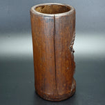 CHINESE CARVED WOOD BAMBOO BRUSH POT BITONG 19TH CENTURY, LATE 19TH CENTURY, CHINA