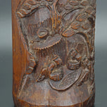 CHINESE CARVED WOOD BAMBOO BRUSH POT BITONG 19TH CENTURY, LATE 19TH CENTURY, CHINA