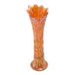 ANTIQUE SWUNG VASE CARNIVAL IRIDESCENT MARIGOLD TREE TRUNK CIRCA 1910, EARLY 20TH CENTURY, UNITED STATES, GLASS
