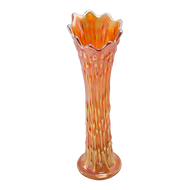 ANTIQUE SWUNG VASE CARNIVAL IRIDESCENT MARIGOLD TREE TRUNK CIRCA 1910, EARLY 20TH CENTURY, UNITED STATES, GLASS
