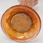 ANTIQUE SWUNG VASE CARNIVAL IRIDESCENT MARIGOLD TREE TRUNK CIRCA 1910, EARLY 20TH CENTURY, UNITED STATES, GLASS