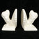 PAIR OF ART DECO CZECH ERPHILA FANTAIL PIGEON BOOKENDS CIRCA 1930, 1930S, CZECHIA, PORCELAIN