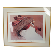 FRAMED SIGNED LITHOGRAPH WIND WARRIOR FRANK HOWELL-20 IN X 15 IN - 1987, 1980S, UNITED STATES