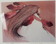 FRAMED SIGNED LITHOGRAPH WIND WARRIOR FRANK HOWELL-20 IN X 15 IN - 1987, 1980S, UNITED STATES