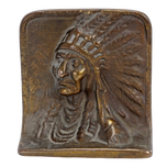 SINGLE INDIAN CHIEF CAST IRON BOOKEND CIRCA 1925, 1920S, UNITED STATES