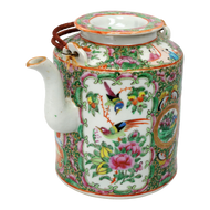 CHINESE 19TH CENTURY ROSE MANDARIN TEAPOT CIRCA 1840, MID 19TH CENTURY, CHILE, PORCELAIN