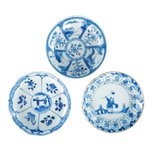 THREE CHINESE KANGXI BLUE AND WHITE SAUCERS 18TH CENTURY, EARLY 18TH CENTURY, CHINA, PORCELAIN