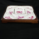CHINESE NINE-SECTION SWEETMEAT SET IN ROSEWOOD BOX 19TH C, MID 19TH CENTURY, CHINA, PORCELAIN