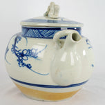LARGE CHINESE BLUE AND WHITE PORCELAIN FLORAL TEA POT C. 1900, 1900 - 1909, CHINA