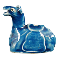 CHINESE PORCELAIN CAMEL WATER DROPPER COBALT BLUE QING/REPUBLIC C 1900, 1900 - 1909, CHINA