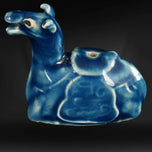 CHINESE PORCELAIN CAMEL WATER DROPPER COBALT BLUE QING/REPUBLIC C 1900, 1900 - 1909, CHINA