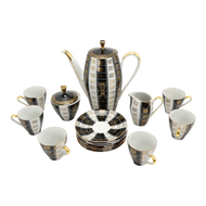 MCM GERMAN DEMITASSE COFFEE SERVICE FOR 6 TIRSCHENREUTH BAVARIA #710/0 1960S, MID 20TH CENTURY, GERMANY, BONE CHINA
