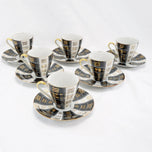 MCM GERMAN DEMITASSE COFFEE SERVICE FOR 6 TIRSCHENREUTH BAVARIA #710/0 1960S, MID 20TH CENTURY, GERMANY, BONE CHINA