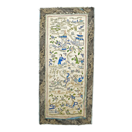 CHINESE EMBROIDERED SILK SLEEVE PANELS BEAUTIES IN GARDEN LATE QING, 1900 - 1909, CHINA