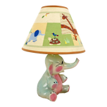 CHILD'S TOTLINE ELEPHANT LAMP WITH SHADE CIRCA 1950'S, 1950S, UNITED STATES, CERAMIC