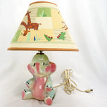 CHILD'S TOTLINE ELEPHANT LAMP WITH SHADE CIRCA 1950'S, 1950S, UNITED STATES, CERAMIC