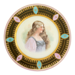 VICTORIAN TRANSFER CABINET PLATE OF A BEAUTY CIRCA 1900, 1900 - 1909, UNITED STATES, PORCELAIN