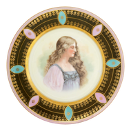 VICTORIAN TRANSFER CABINET PLATE OF A BEAUTY CIRCA 1900, 1900 - 1909, UNITED STATES, PORCELAIN