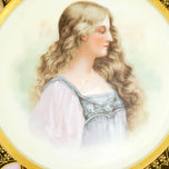 VICTORIAN TRANSFER CABINET PLATE OF A BEAUTY CIRCA 1900, 1900 - 1909, UNITED STATES, PORCELAIN