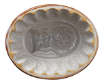 LATE 19TH CENTURY SMALL DARK VICTORIAN FOOD MOLD WITH WHEAT SHEAF DESIGN, GLASS