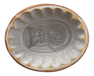 LATE 19TH CENTURY SMALL DARK VICTORIAN FOOD MOLD WITH WHEAT SHEAF DESIGN, GLASS