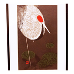 MID CENTURY JAPANESE PRINT OF EMPEROR CRANE SACRED LAKE KAWANO KAORU C.1950, 1950S, C PRINT
